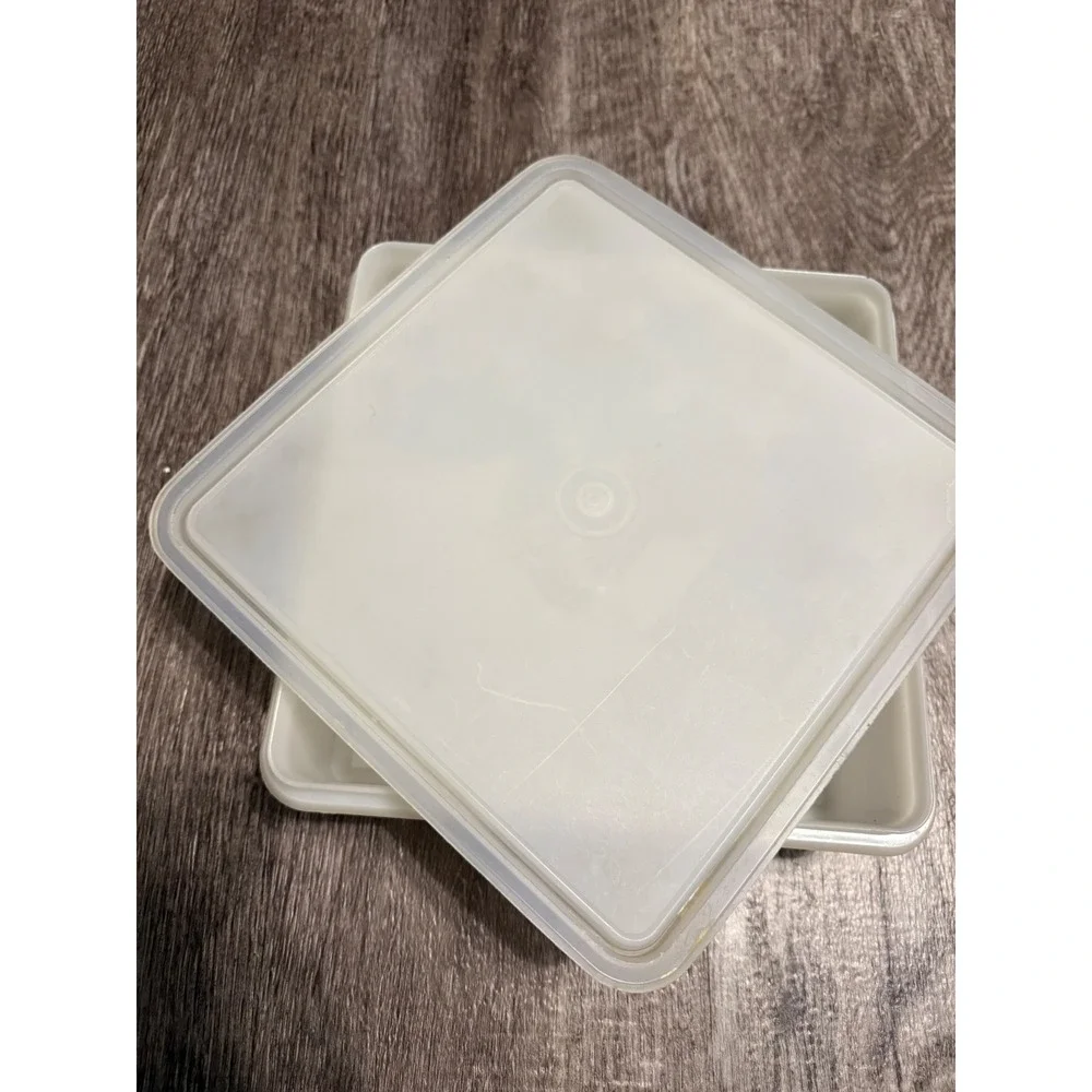 Vintage Tupperware Square Sandwich Keeper Frosted White Food Storage Container